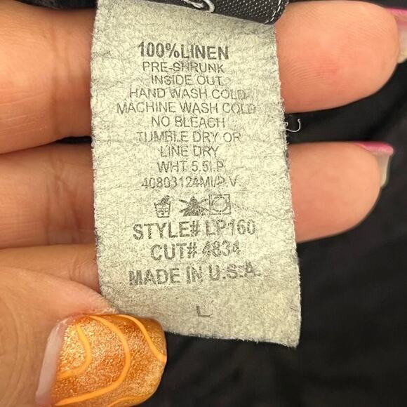 Match point usa black pull on loose fit Linen pants womens size large lagenlook - Picture 6 of 6